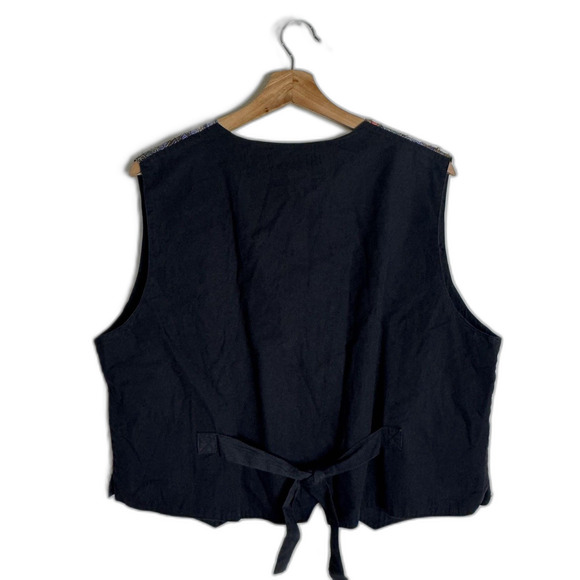 vtg Class by Just Class Vest Womens Large Multicolor Floral Batik Beaded Button - Picture 8 of 9